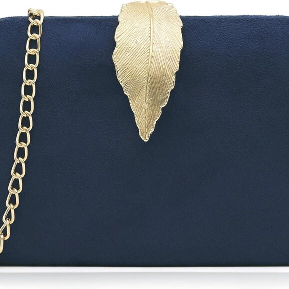 Women Solid Suede Clutch Bag Small Evening Shoulder Purse for Party - Picture 1 of 8